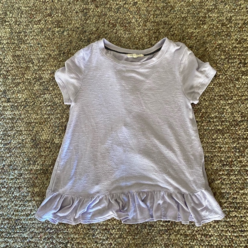 lavender ruffle sweater size XS